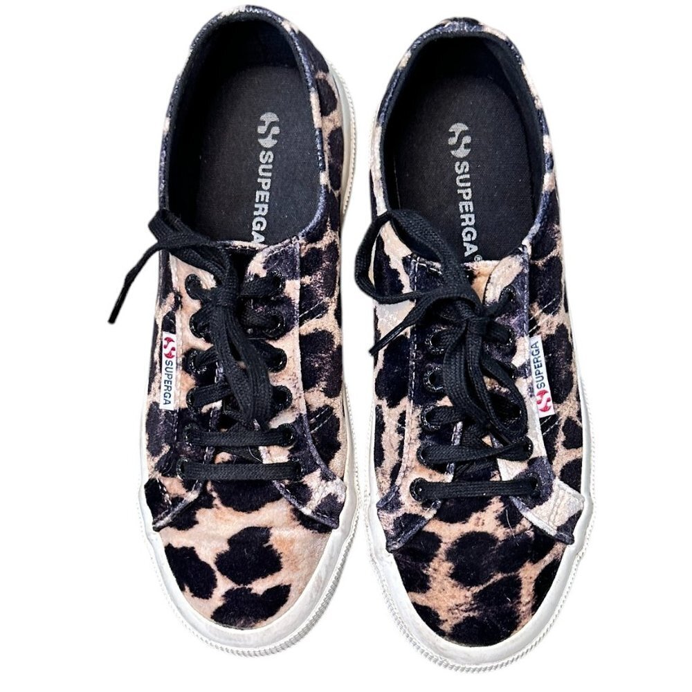 SUPERGA 2750 Leopard Printed Velvet Velour Sneaker - 8